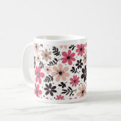 Tasse florale rose et noir (Devant gauche)