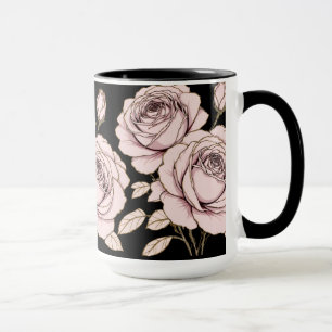Tasse florale rose rose pâle