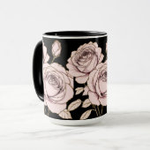 Tasse florale rose rose pâle (Devant gauche)