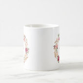 Tasse florale rose rustique de noce - jeune mariée (Centre)