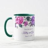 Tasse florale - Sauvegarder la date (Gauche)