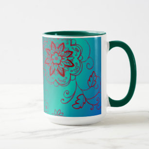 Tasse florale verte