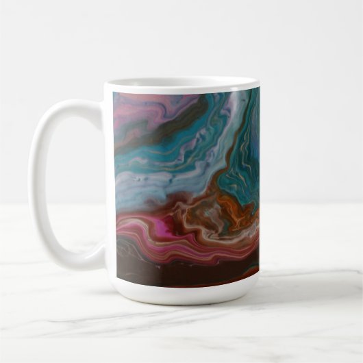 Tasse fluide en agate turquoise et rose (Gauche)