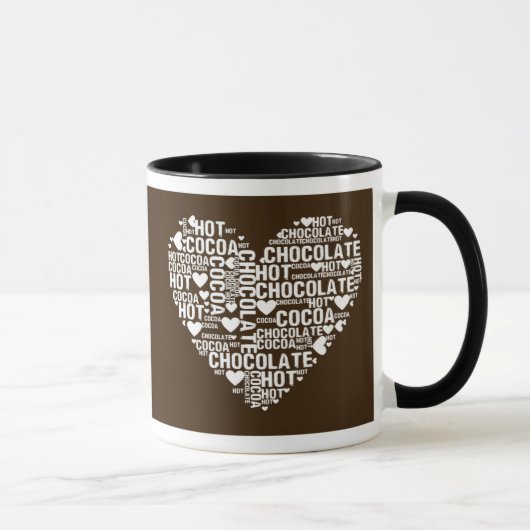 Tasse foncée d'amour de cacao de chocolat chaud (Droite)