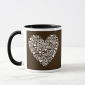 Tasse foncée d'amour de cacao de chocolat chaud (Gauche)