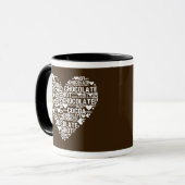 Tasse foncée d'amour de cacao de chocolat chaud (Devant gauche)
