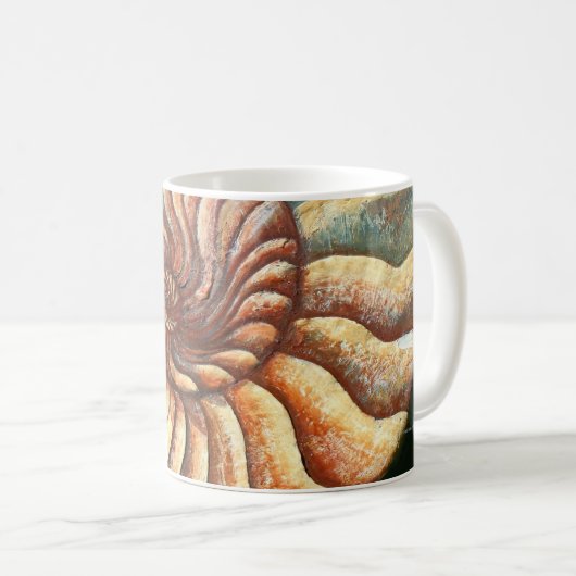 Tasse fossile 2 d'art d'ammonite (Devant droit)