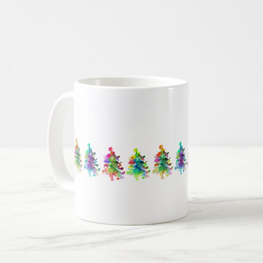 Tasse frontalière des arbres de Noël. (Devant gauche)
