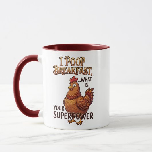 Tasse Fun Hen Je fais caca Petit Déjeuner - Superp (Gauche)