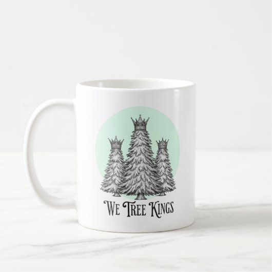 Tasse Fun We Three Kings Pun Christmas Tree (Gauche)