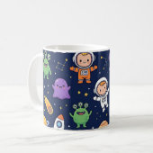 Tasse Fusée Spatiale – Motif Astronaute Mignon (Devant gauche)