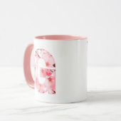 Tasse G initiale florale | Nom et traits personnal (Devant gauche)