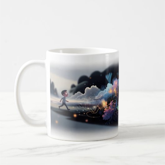 Tasse Garçon entre dans un univers numérique lumin (Gauche)