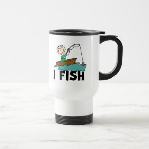Tasse Garçon Pêchant Dans Un Bateau