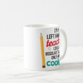 Tasse gauchère drôle de glacière de manière de (Devant droit)