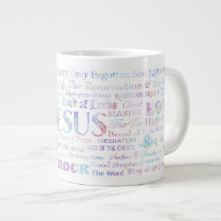 Tasse Géante 57 Noms de JESUS JUMBO Coffee Mug, couleurs pastel