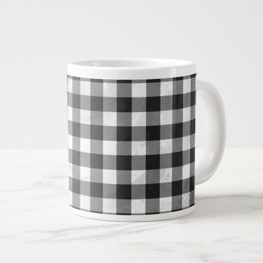 Tasse Géante à damiers Plaid Noir Et Blanc (Devant droit)