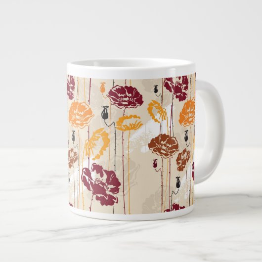 Tasse Géante Abstrait Élégance, motif floral 4 (Devant droit)