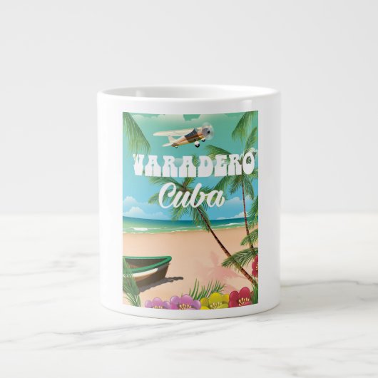 Tasse Géante Affiche de vacances de plage cubaine Varadero (Devant)