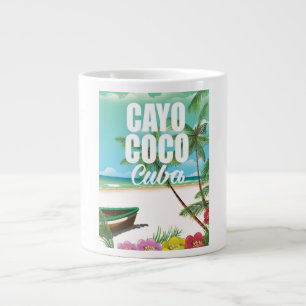 Tasse Géante Affiche de vacances de plage cubaines à Cayo Coco