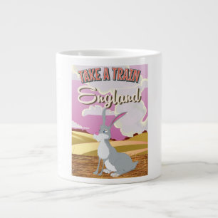 Tasse Géante Affiche de voyage de dessin animé de lapin d'Angle