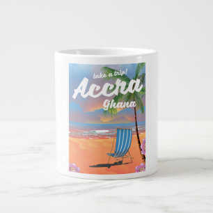 Tasse Géante Affiche de voyage de la plage d'Accra Ghana