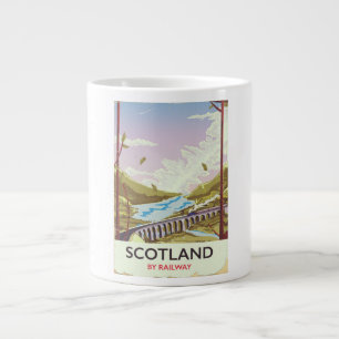 Tasse Géante Affiche de voyage de locomotive vintage d'Écosse