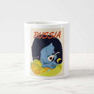 Tasse Géante Affiche de voyage vintage Ours Russie