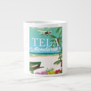 Tasse Géante Affiche de voyage vintage Tela Honduras
