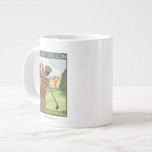 Tasse Géante Affiche Vintage voyage de la scène de golf de l'O