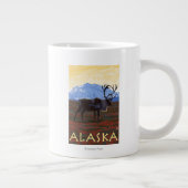Tasse Géante Affiche Vintage voyage de l'AlaskaCaribou (Droite)