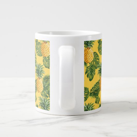 Tasse Géante Ananas et Feuilles tropicaux en or (Dos)