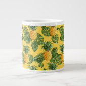 Tasse Géante Ananas et Feuilles tropicaux en or (Devant)