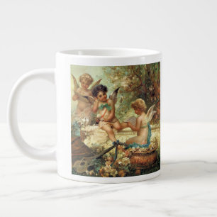 Tasse Géante Angels de musicien par Hans Zatzka, Art Victorien