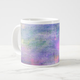 Tasse Géante aquarelle bleue transparente, couleur jaune arriè