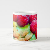 Tasse Géante Aquarelle de framboises et d'amandes (Devant)