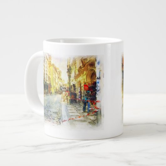 Tasse Géante Aquarelle du Vieux Prague (Devant gauche)