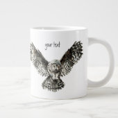 Tasse Géante Aquarelle Grande Chouette gris à Customiser (Droite)