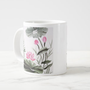 Tasse Géante Aquarelle Peinte De Fleur De Lotus