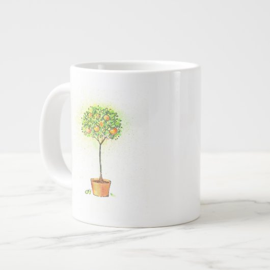 Tasse Géante Aquarelle peinte en pot (Devant gauche)