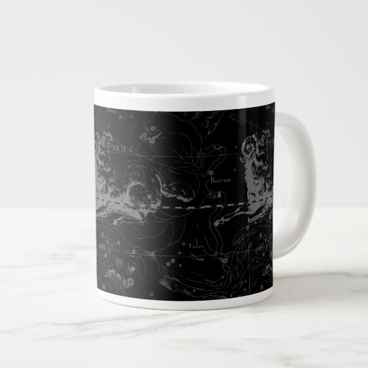 Tasse Géante Aries Constellation Hevelius Vintage sur Noir (Devant droit)