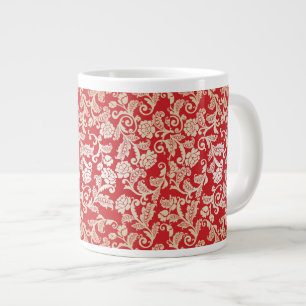 Tasse Géante arrière - plan à fleurs Damask motif