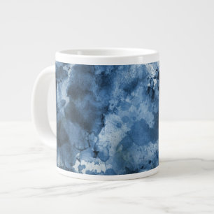 Tasse Géante arrière - plan d'aquarelle bleu Abstrait