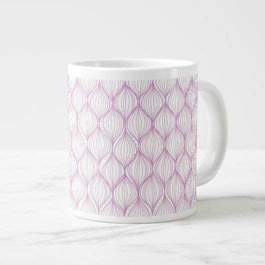 Tasse Géante Arrière - plan pourpre de motif de rayures d'ogee (Devant droit)