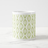 Tasse Géante Arrière - plan vertical vert de motif d'ogee (Devant)