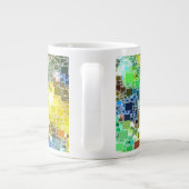 Tasse Géante Artwork de blocs flottants festifs (Dos)
