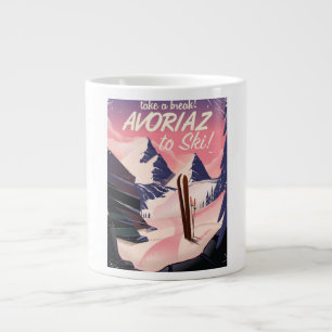 Tasse Géante Avoriaz France poster de voyage ski