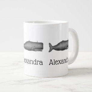 Tasse Géante Baleine stylisée du XIXe siècle de style vintage #