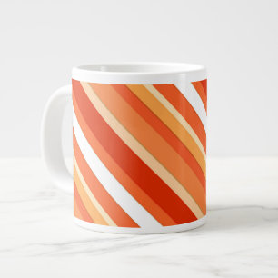 Tasse Géante Bandes de bonbons en couches - orange et blanc
