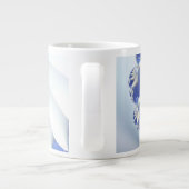 Tasse Géante Beau Bleu & Blanc Mer Shell Art Fractal fin (Dos)